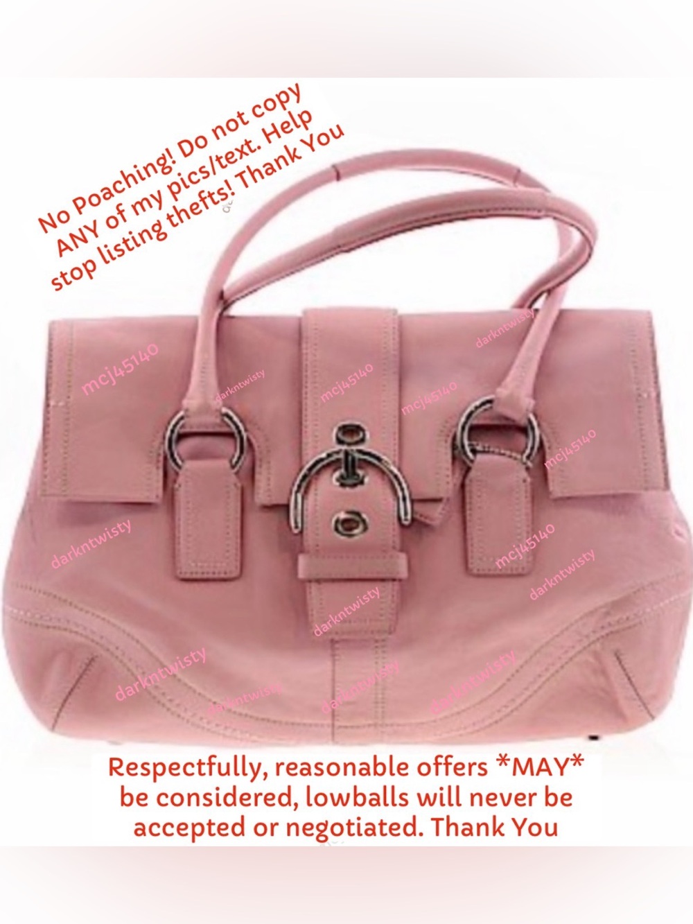 Vintage Coach SoHo Light Pink Leather Satchel EUC LIKE NEW .